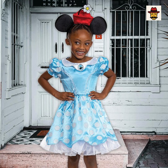 Toddler Vintage Minnie Mouse Costume Blue Polka Dot Dress Ribbon Waist | Michaels Toddler Vintage Minnie Mouse Costume Blue Polka Dot Dress Ribbon Waist | Michaels